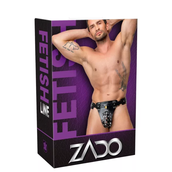 ZADO - must nahast tanga-kantsükel kahe lukuga (S-2XL)