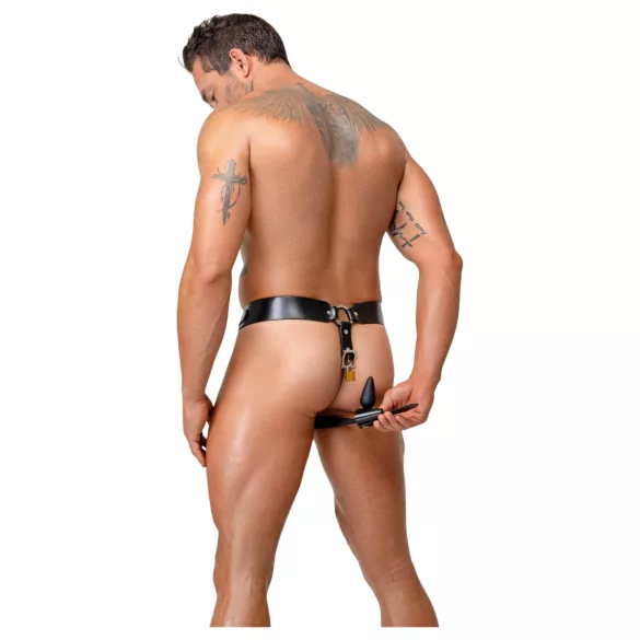 ZADO - must nahast tanga-kantsükel kahe lukuga (S-2XL)