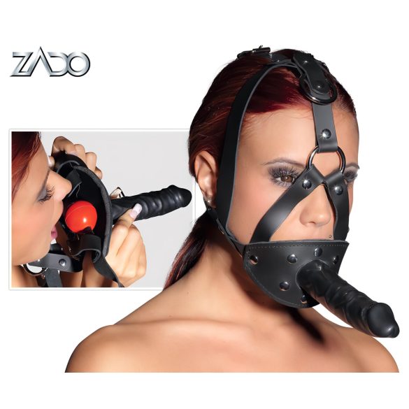ZADO - nahast tööriist dildoga (must)