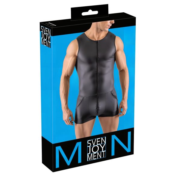Svenjoyment - varrukesteta lühike meeste overall (must) - 2XL