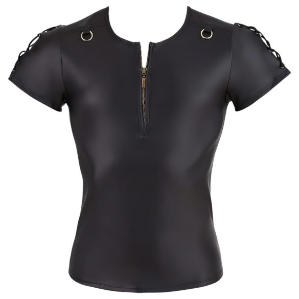 NEK - matt efektiga lühikeste varrukatega meeste särk (must) - 2XL