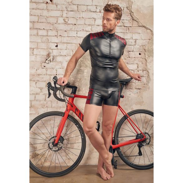 NEK - meeste lukk-kampsun punaste detailidega must - M