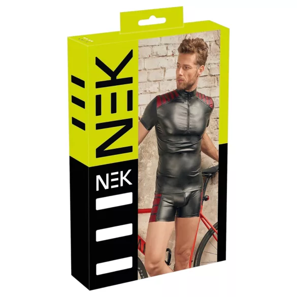 NEK - meeste lukk-kampsun punaste detailidega must - XL