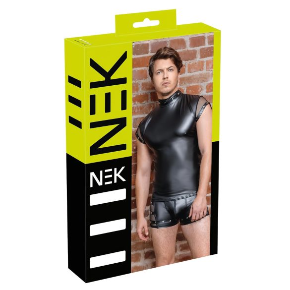NEK - neetidega ja võrkpaneelidega meeste särk (must)