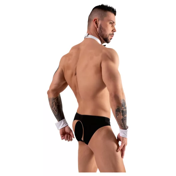 Svenjoyment - meeste kelneri stringid komplekt - must-valge - XL