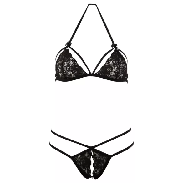 Cottelli - avatud pitsist pesukomplekt - must - M