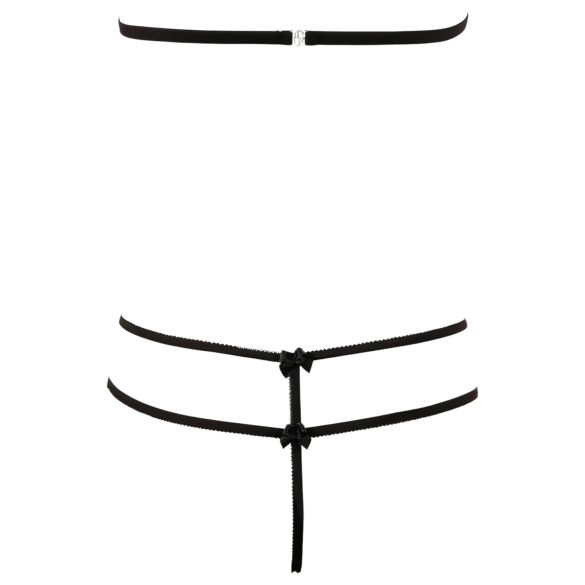 Cottelli - avatud pitsist pesukomplekt - must - XL