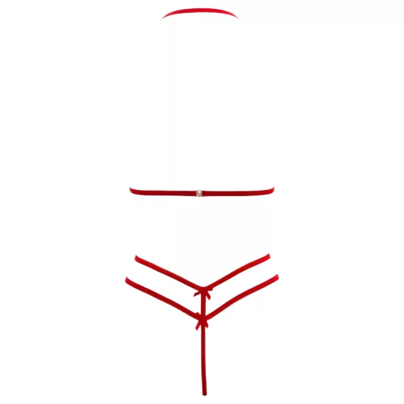 Cottelli - avatud pitsist rinnahoidja komplekt - punane - XL