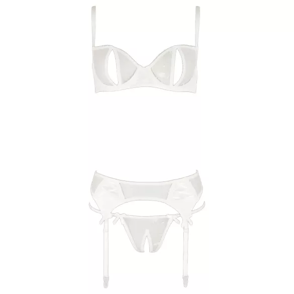 Abierta Fina - rinnahoidja komplekt - läbipaistev pits - must