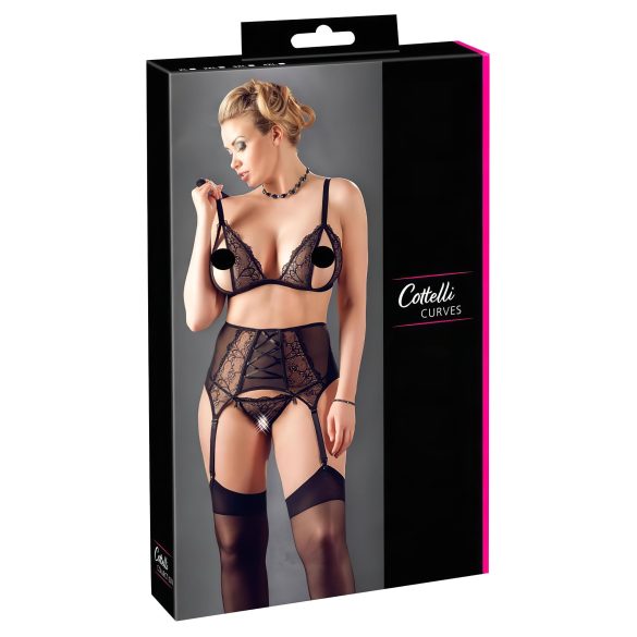 Cottelli Plus - Pitsiline pesukomplekt (must)