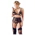 Cottelli Plus Size - naistepesu komplekt pitsiga - must