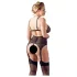 Cottelli Plus Size - naistepesu komplekt pitsiga - must