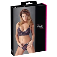   Cottelli - pitsist rinnahoidja komplekt - lillemustriga - lilla - M