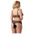 Cottelli Plus Size - pitsiline rinnahoidja komplekt (must)