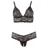 Cottelli Plus Size - pitsist rinnahoidja komplekt - must