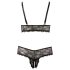 Cottelli Plus Size - pitsiline rinnahoidja komplekt (must)