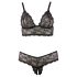 Cottelli Plus Size - pitsiline rinnahoidja komplekt (must) - XXL