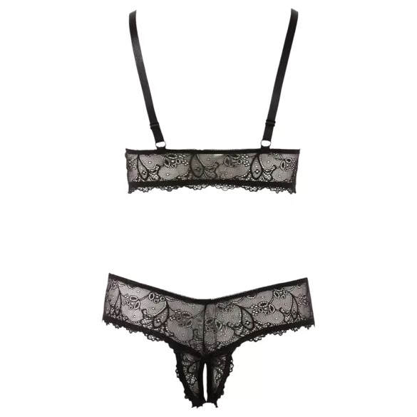 Cottelli Plus Size - pitsist rinnahoidja komplekt - must - XXL