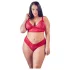 Cottelli Plus Size - pehme pitsist rinnahoidja komplekt - punane