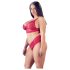 Cottelli Plus Size - pehme pitsist rinnahoidja komplekt (punane)