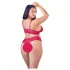 Cottelli Plus Size - pehme pitsist rinnahoidja komplekt - punane - 3XL