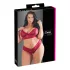 Cottelli Plus Size - pehme pitsist rinnahoidja komplekt - punane - 4XL