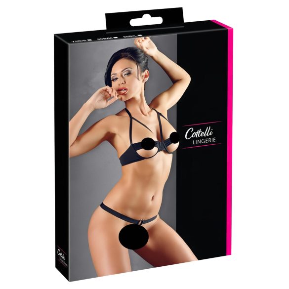 Cottelli - Metallrõngastega pesu komplekt (must) - 85B/L