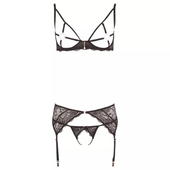 Abierta Fina - särav pitsi võlu - rinnahoidja komplekt (must)