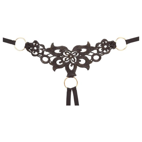 Cottelli - tikandiga rinnahoidja komplekt - must - sädelev