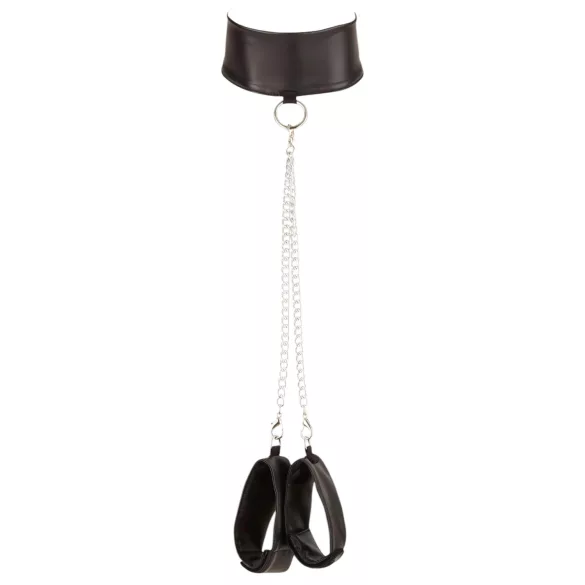 Cottelli Bondage - pitsiline läikiv pesukomplekt 4-osaline - XL
