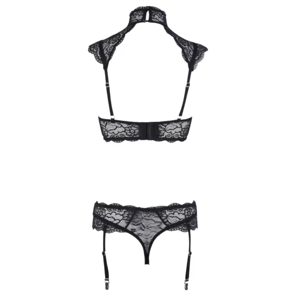 Cottelli - pitsiline rinnahoidja komplekt kaelusega (must) - 85B/L