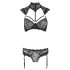 Cottelli - kaelusega pitsist rinnahoidja komplekt (must) - 85C/L
