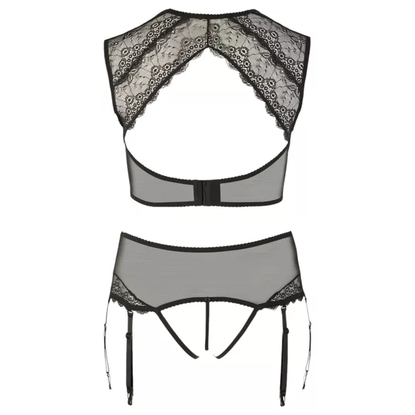 Cottelli Plus Size - pesukomplekt suur suurus - pits, kivikesed - must