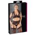 Cottelli Pluss-suurus - kivis pitsinine komplekt (must) - XL