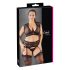Cottelli Pluss-suurus - kivis pitsinine komplekt (must) - XL