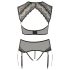 Cottelli Pluss-suurus - kivis pitsinine komplekt (must) - 2XL