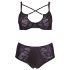 Cottelli Plus Size - ristrihmaga rinnahoidja ja aluspüksid (must) - 85E/L