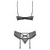 Obsessive 818-SEG-1 - rhinestone pesukomplekt (must)