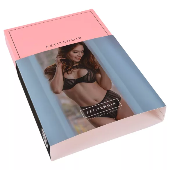 Petite Noir Exclusive - triibuline rinnahoidja komplekt (must)