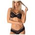 Obsessive 860-SET-1 - roosiline pitsiline rinnahoidja komplekt (must)