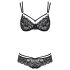 Obsessive 860-SET-1 - roosiline pitsiline rinnahoidja komplekt (must)