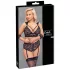 Cottelli Bondage Plus Size - pitsist rinnahoidja komplekt (must)