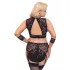 Cottelli Bondage Plus Size - pitsist rinnahoidja komplekt (must)