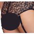 Cottelli Bondage Plus Size - pitsist rinnahoidja komplekt (must)