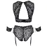 Cottelli Bondage Plus Size - pitsist rinnahoidja komplekt (must)