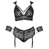 Cottelli Bondage Plus Size - pitsist rinnahoidja komplekt (must) - 3XL
