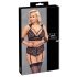 Cottelli Bondage Plus Size - pitsist rinnahoidja komplekt (must) - 4XL