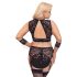 Cottelli Bondage Plus Size - pitsist rinnahoidja komplekt (must) - 4XL