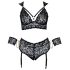 Cottelli Bondage Plus Size - pitsist rinnahoidja komplekt (must) - 4XL