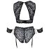 Cottelli Bondage Plus Size - pitsist rinnahoidja komplekt (must) - 4XL